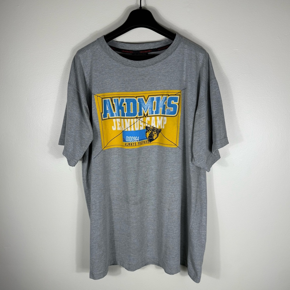 Akademiks Mens Graphic T-Shirt Jeanious Camp Logo Made In Usa XXL